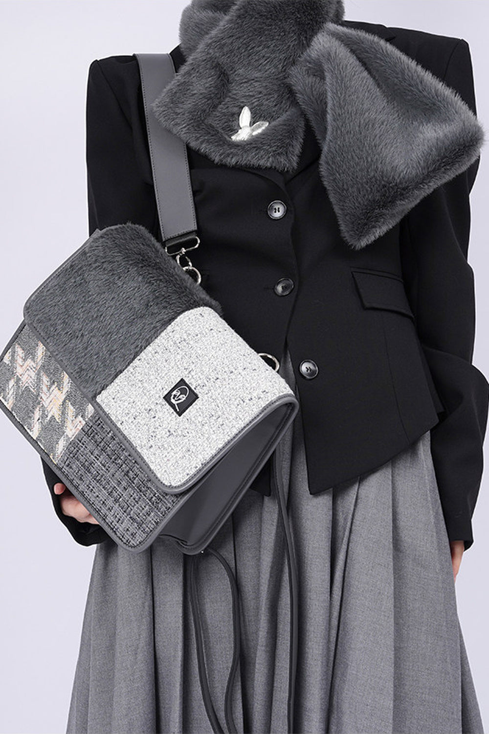 Y2K Color-Blocking Crossbody Bag