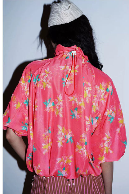 Semi-Sheer Printed Sun Top