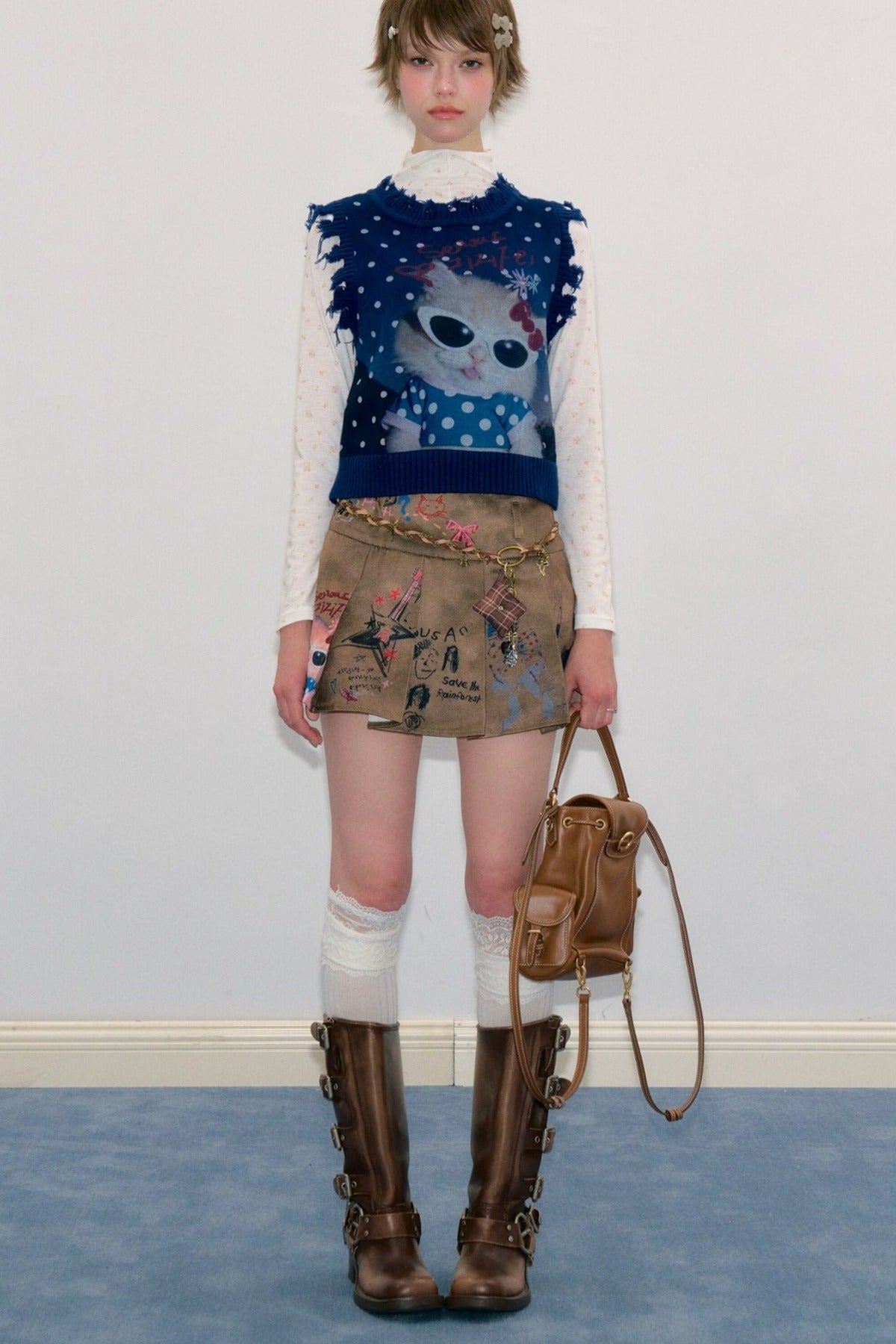 Starry Sky Cat Print Vest