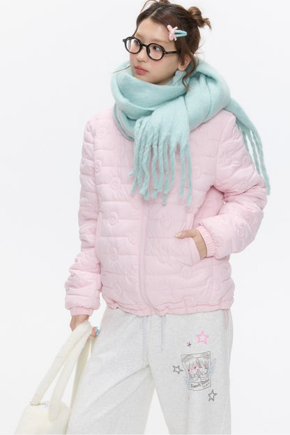 Strawberry Swirl Quilted Hooded Jacket