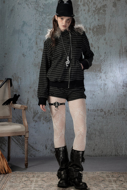 Slim-Fit Striped Shorts