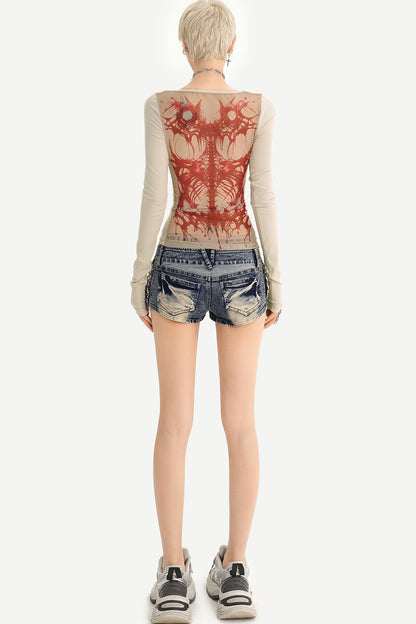 Studded Cross Long-Sleeve T-Shirt