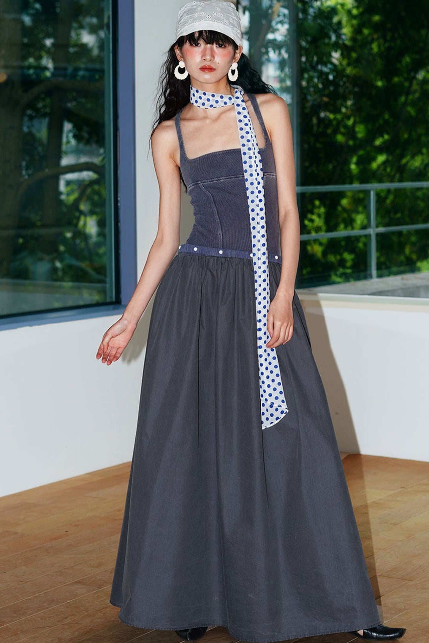 Distressed Washed Cotton Dress