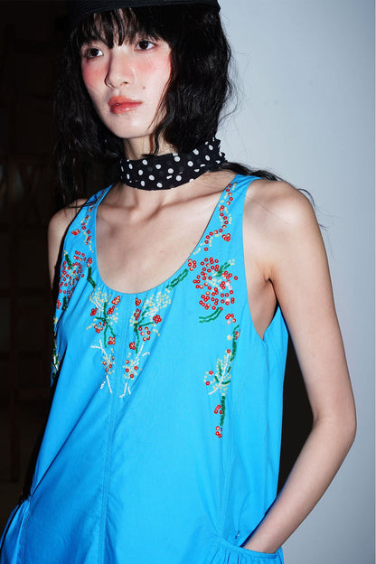 Heavy Beaded Cotton Dress