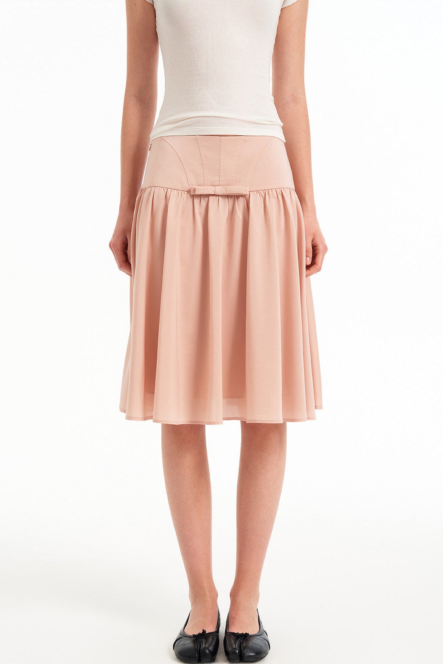 Acetate Fishbone Pleated Skirt