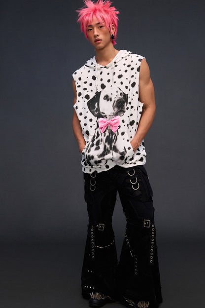 Dalmatian Print Sweatshirt Vest