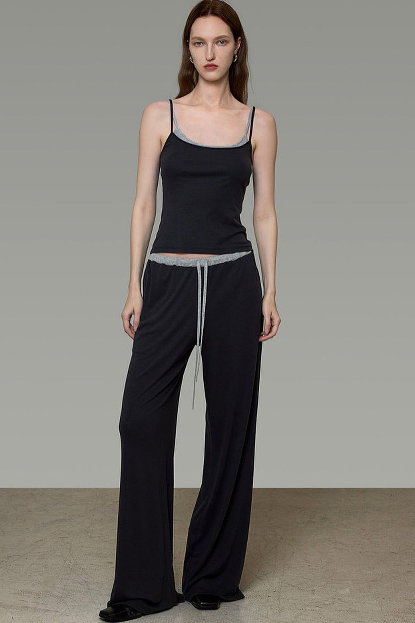 Color-Blocked Knit Camisole and Pants Set-Up