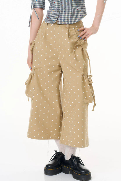 Retro Khaki Polka Dot Pants