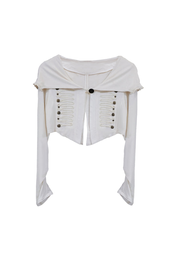 Beaded Wool Hooded Knit Cardigan