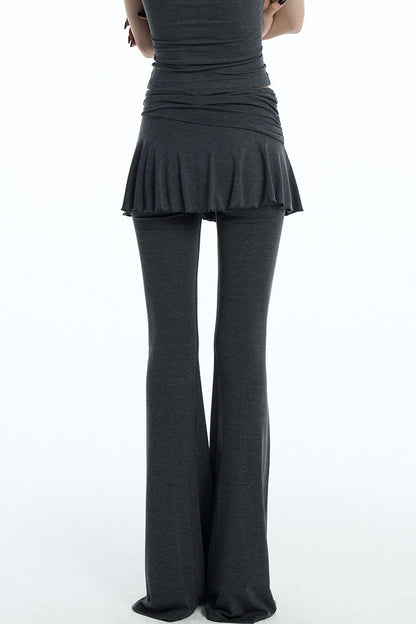 Faux Two-Piece Lyocell Flared Pants Set-Up