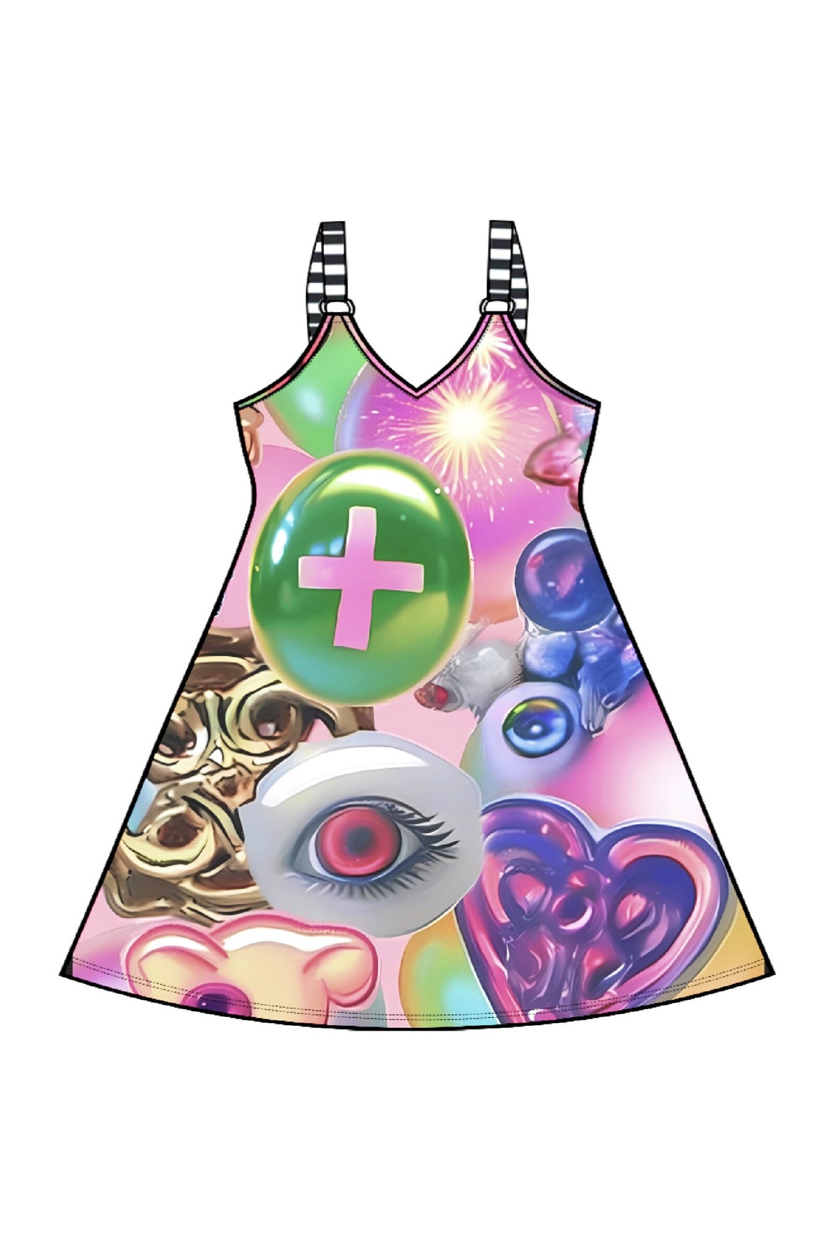 Subculture Printed Suspender Dress