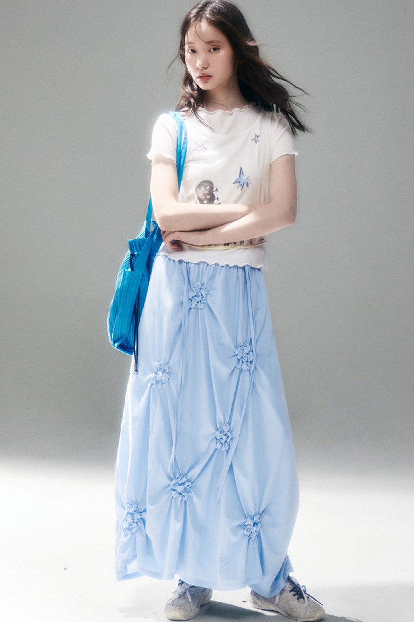 Marigold Pleated Flower Dress