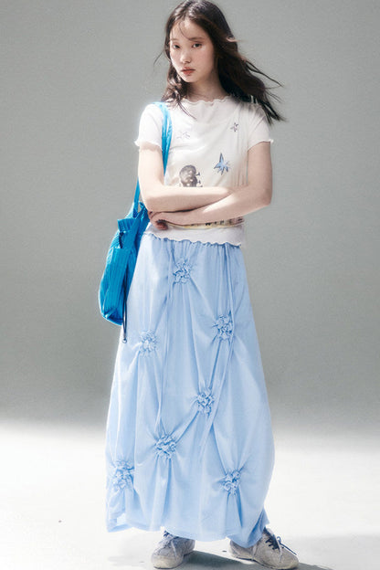 Marigold Pleated Flower Dress