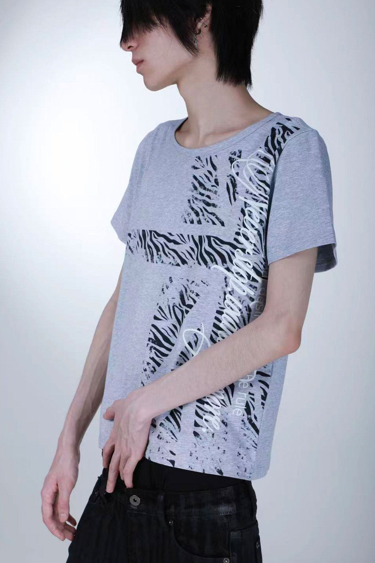 Zebra Print Slim-Fit T-Shirt