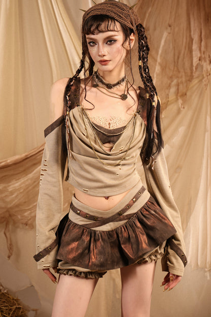 Y2K Wasteland Puffy Skirt