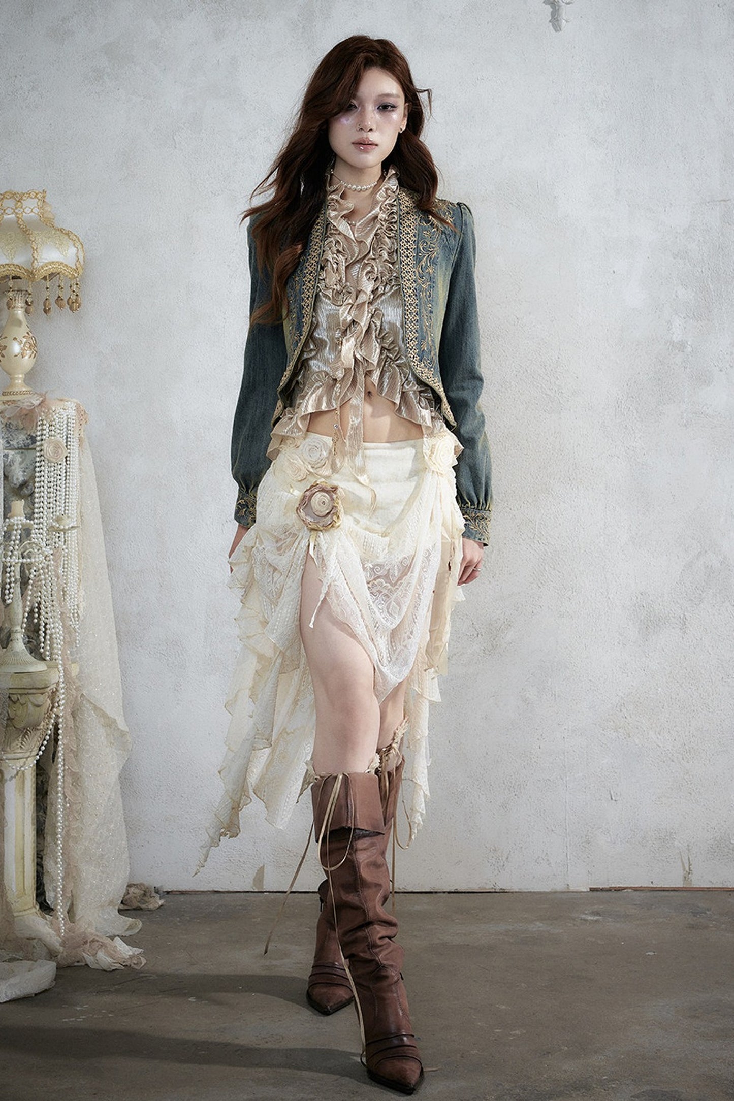 Baroque Asymmetrical Fishtail Skirt