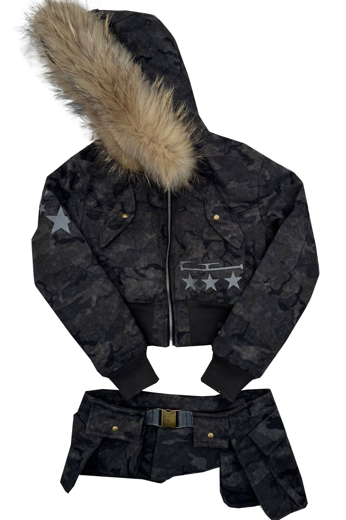 Tactical Camo Cotton Waist Bag Jacket Set-Up