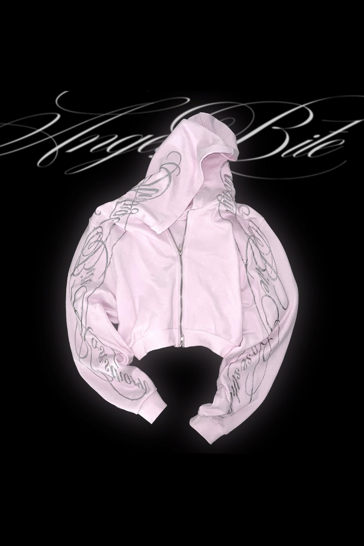 Silver Glitter Pink Print Short Jacket