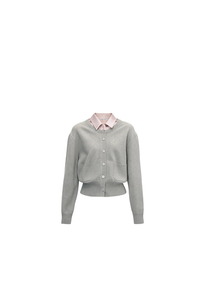 Color-Block Satin Knit Jacket Set-Up