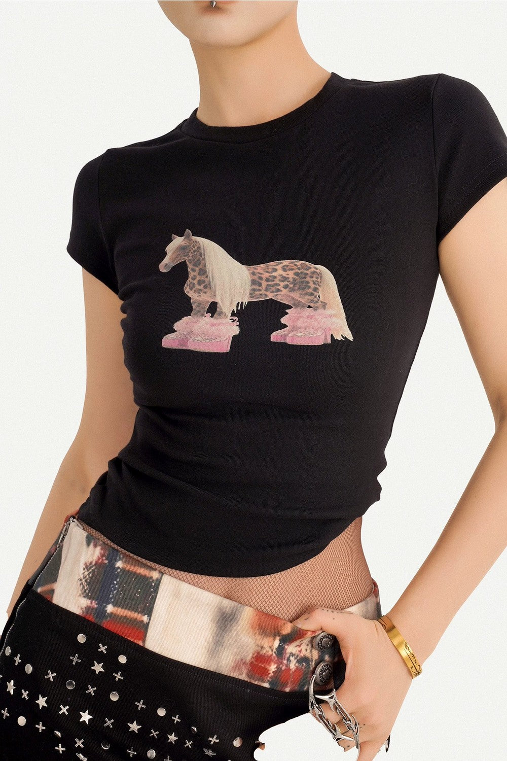 Animal Print Short Sleeve Top