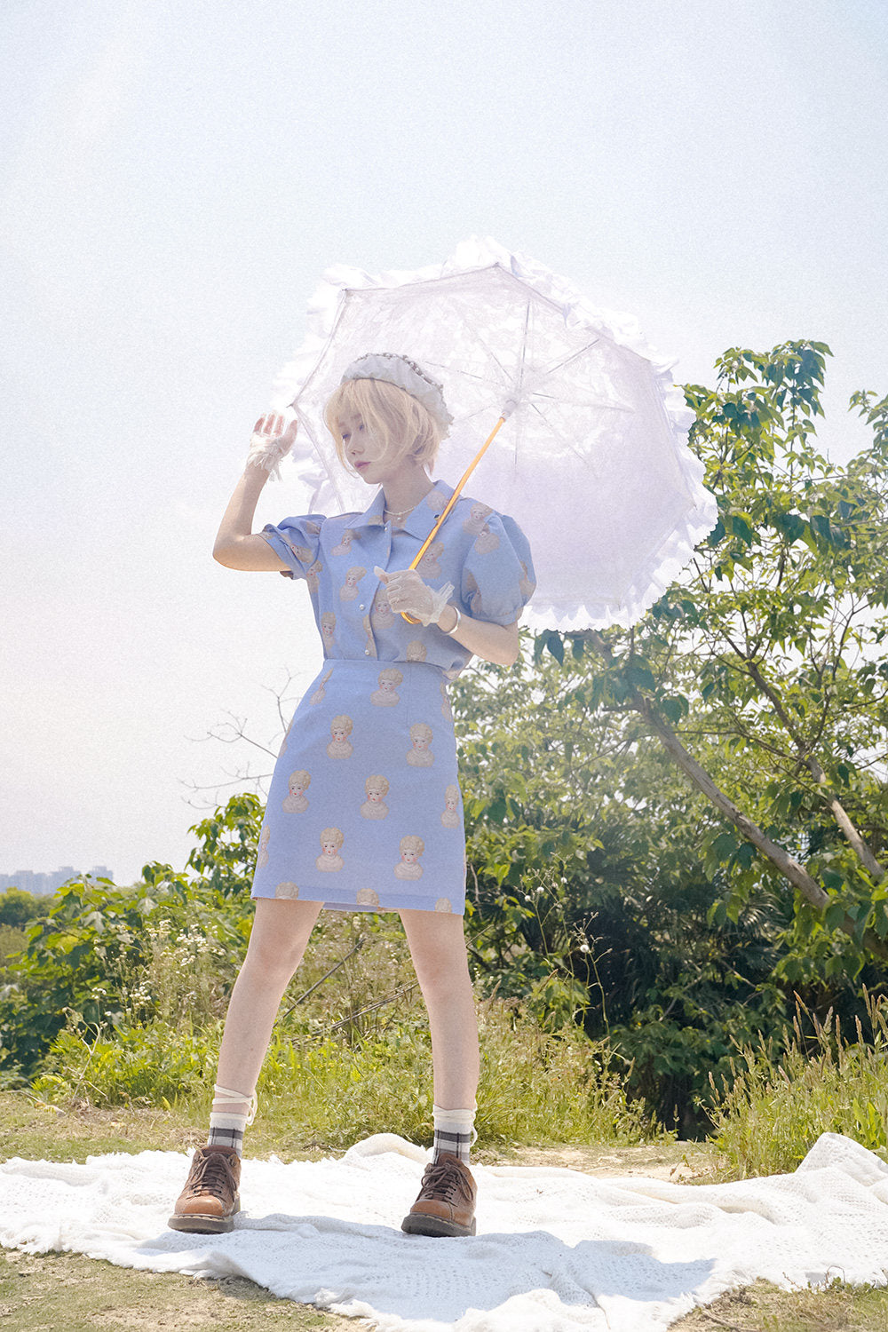 Hand-Painted Ceramic Doll Skirt