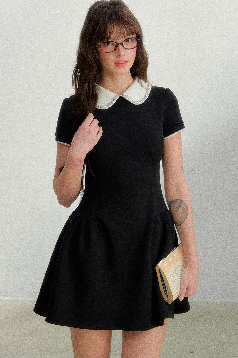 Retro Rhinestone Air Layer Dress