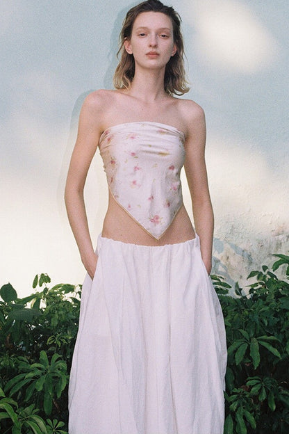 Lyocell Linen Texture A-Line Skirt