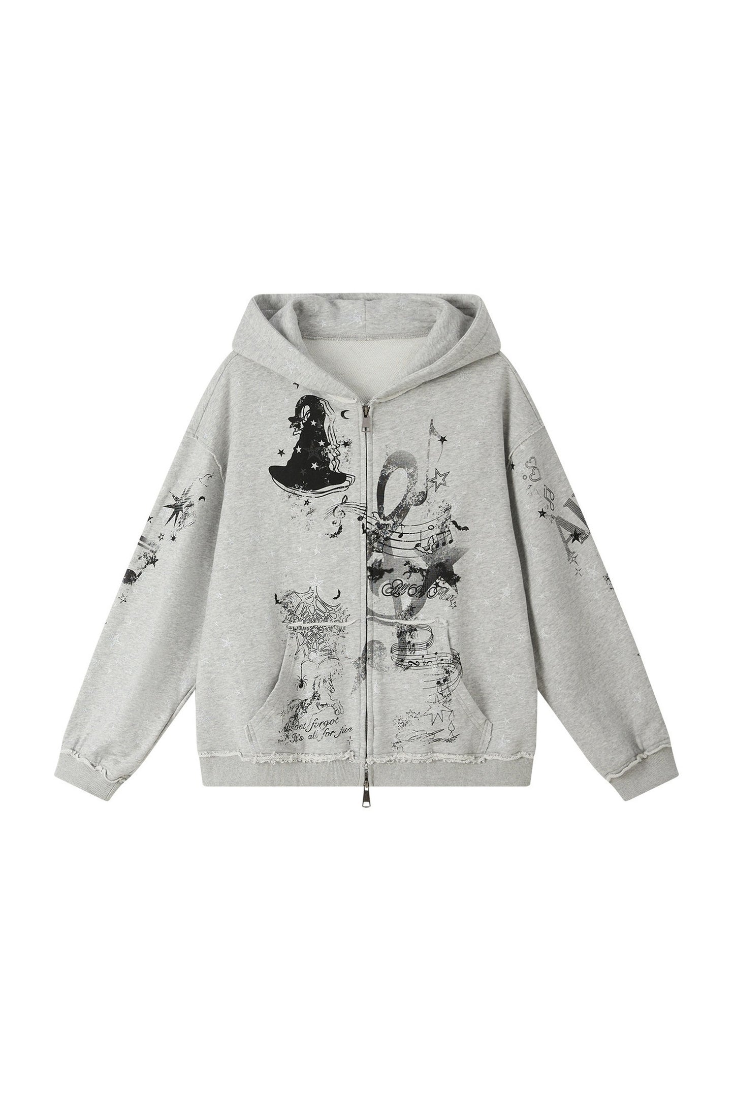 Witch Detachable Hood Zip-Up Hoodie