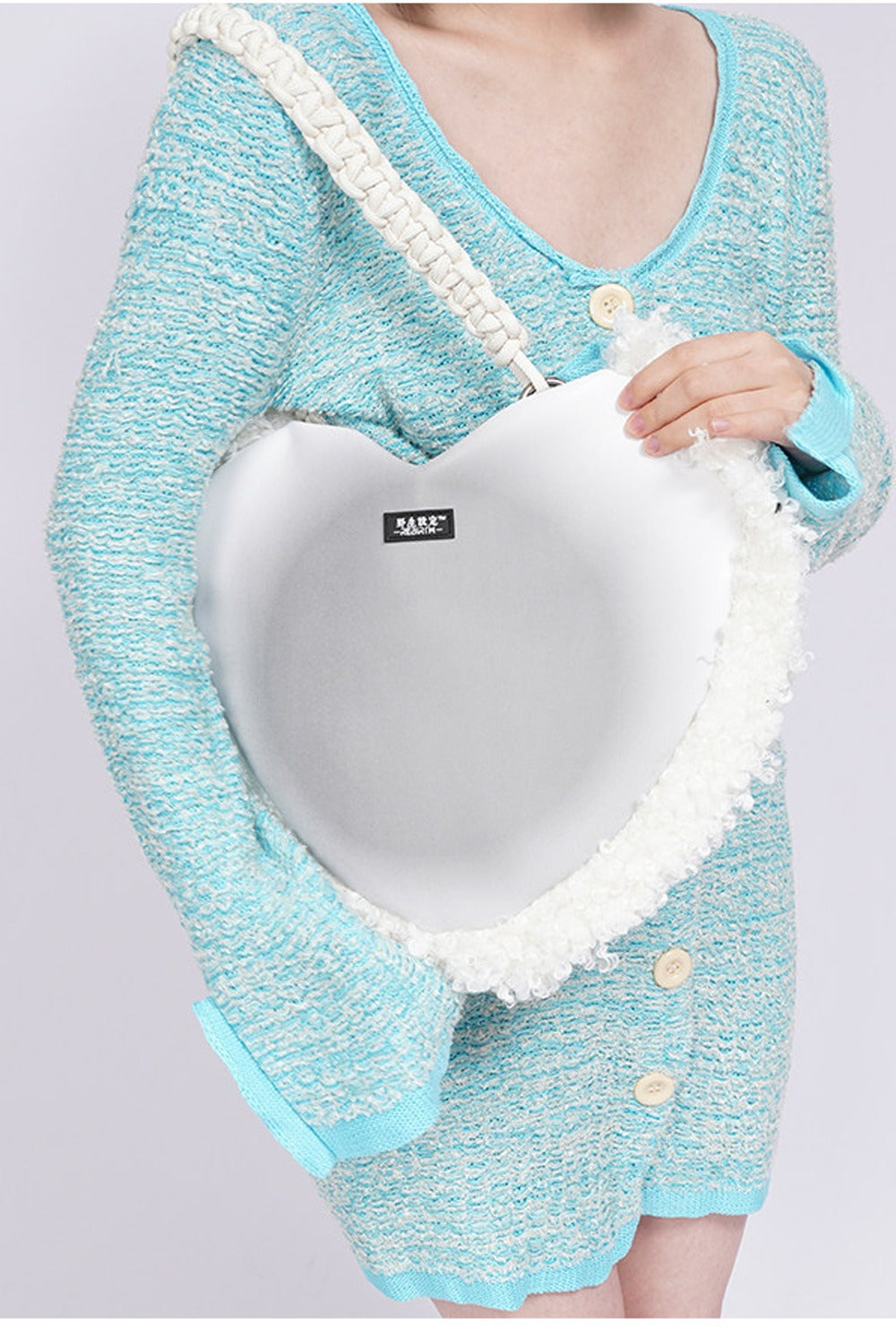 Borsa a tracolla in peluche Y2K