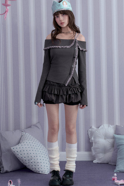 Cute Double Ruffle Skirt