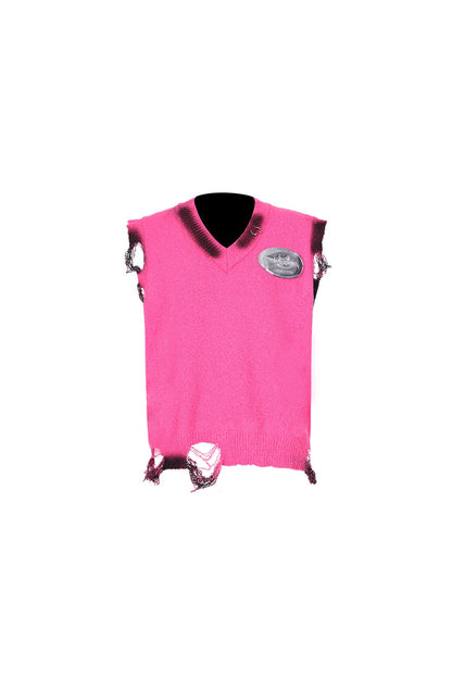 Y3K Ripped Sleeveless Knit Vest