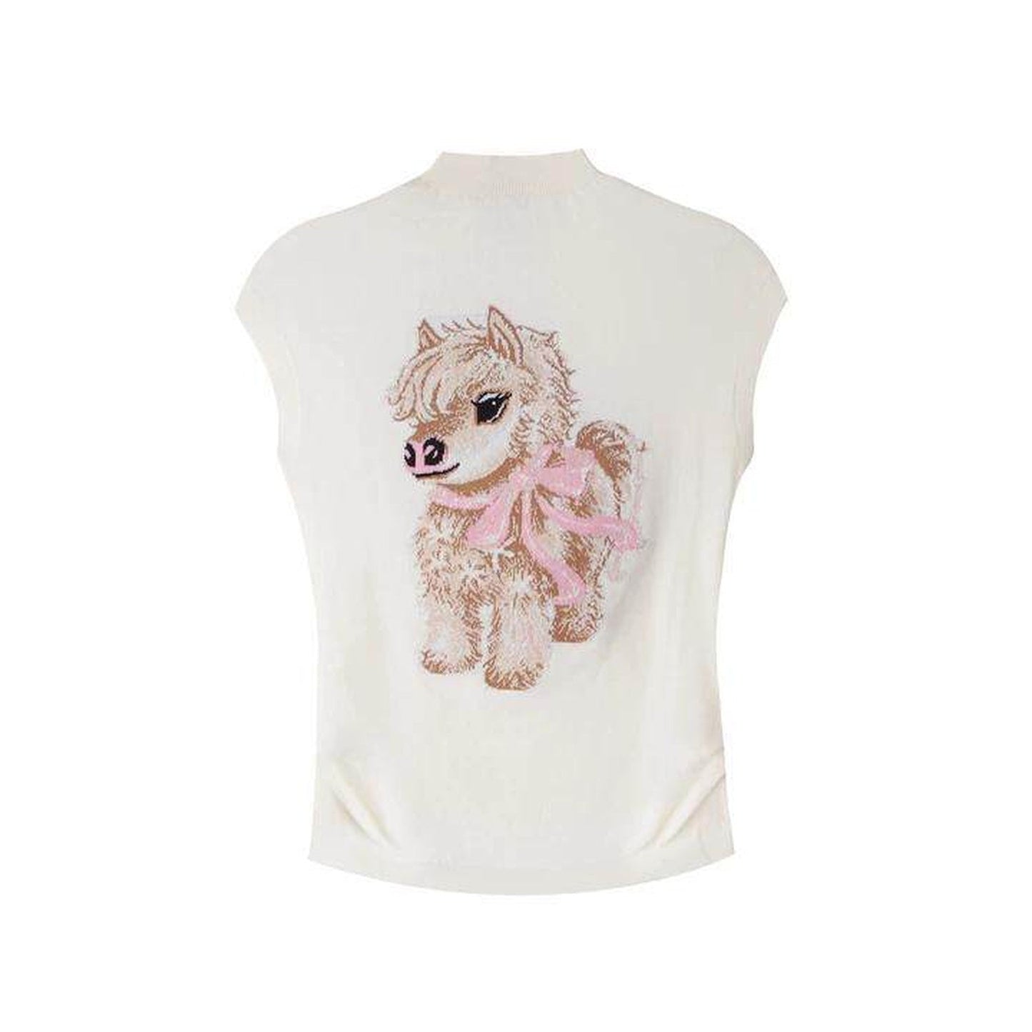 Bow-Tie Jacquard Cotton T-Shirt Set-Up