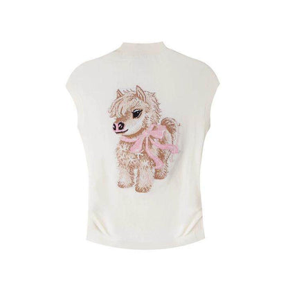 Bow-Tie Jacquard Cotton T-Shirt Set-Up