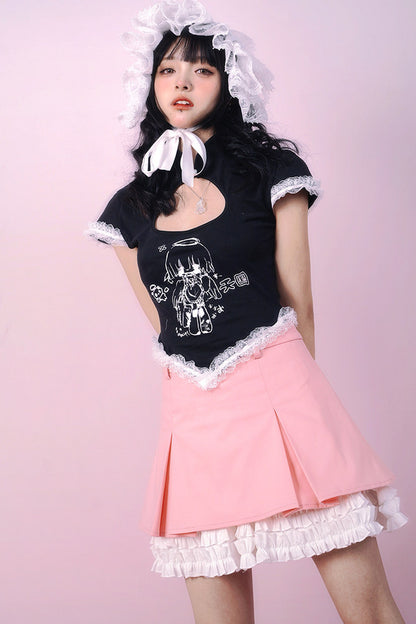 Heavenly Pleated Lace Skirt