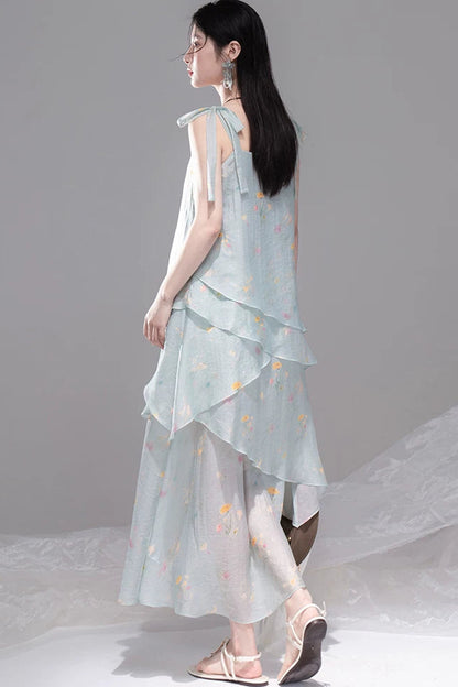 Sheer Lace Layered Lyocell Dress