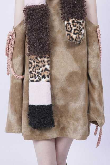Sciarpa in peluche selvaggia a toppe