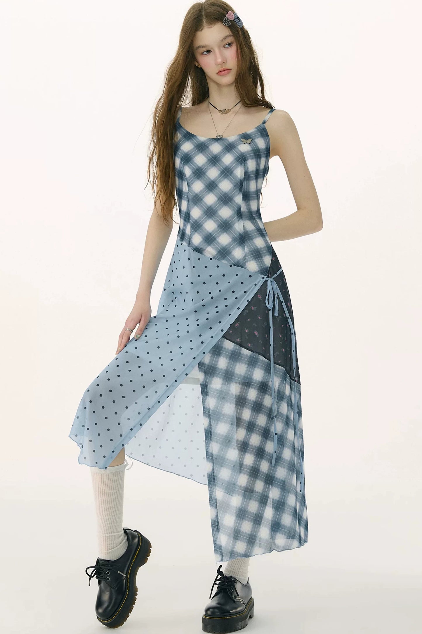 Mist Blue Polka Dot Dress