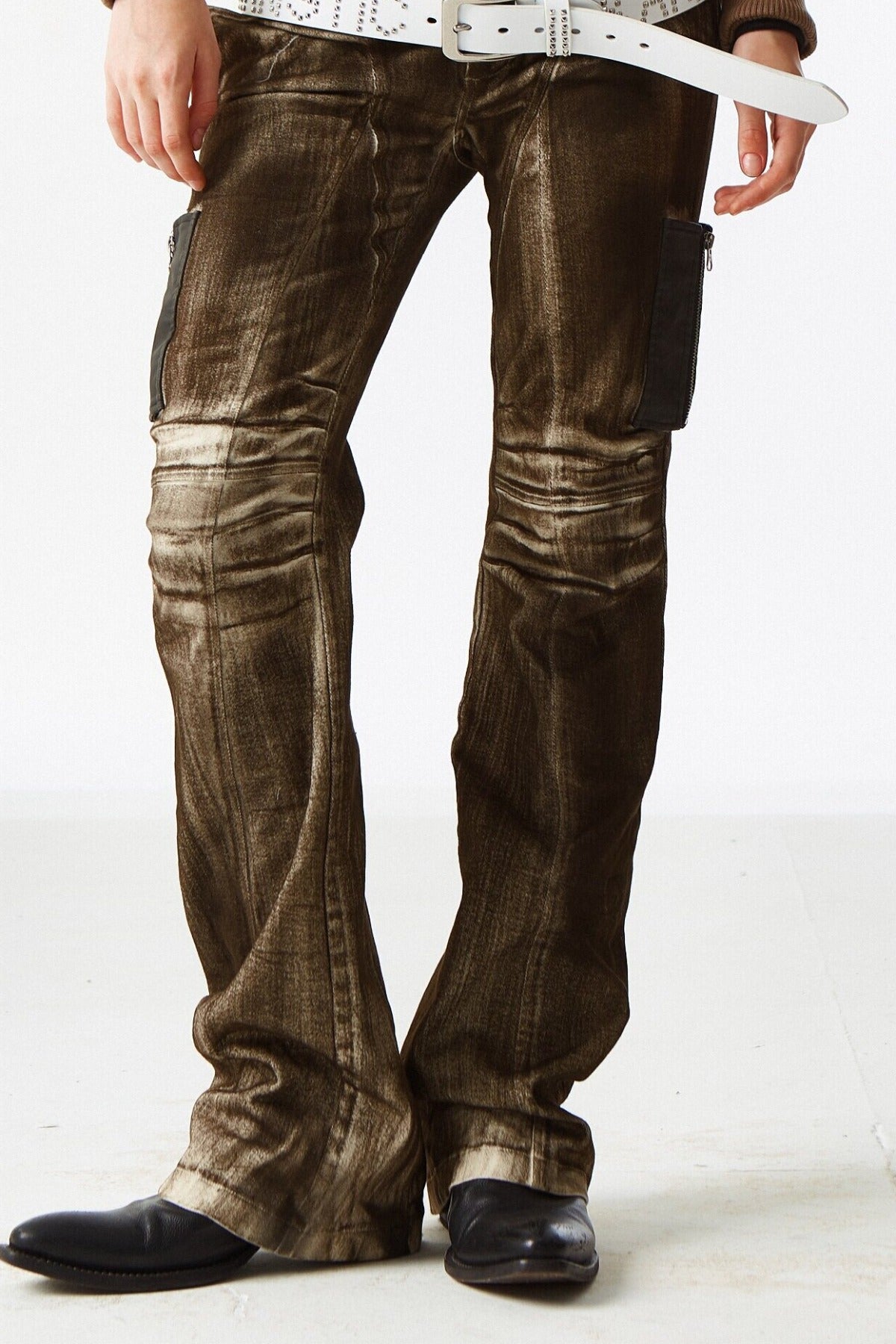 Futureofx Distressed Mud-Dyed Jeans