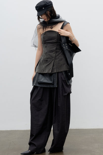 Corset-Style Folded-Waist Camisole