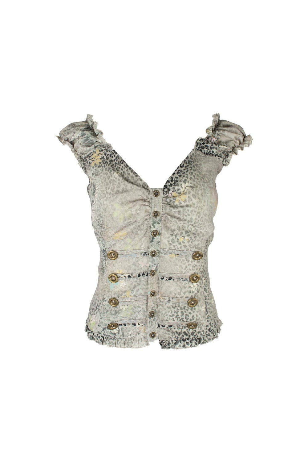Floral Leopard Vintage Top
