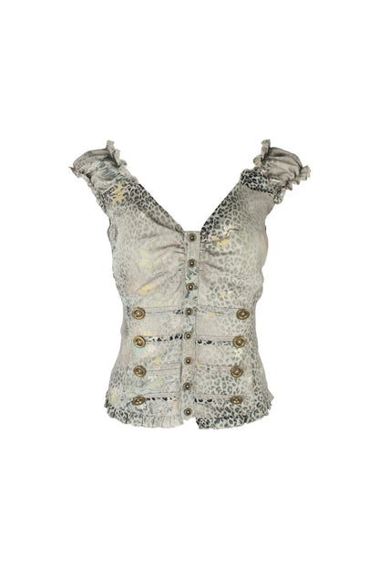 Floral Leopard Vintage Top