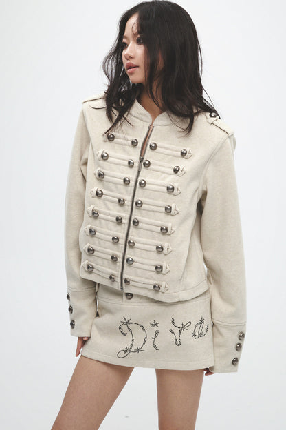 Metal Decorated Shoulder Pad Jacket Set-Up