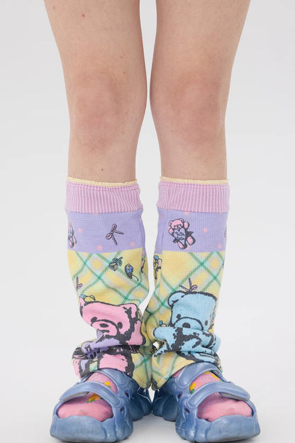 Bear Print Lace Socks