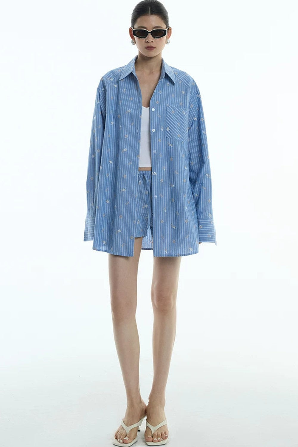 Starburst Cotton-Linen Two-Piece Set-Up