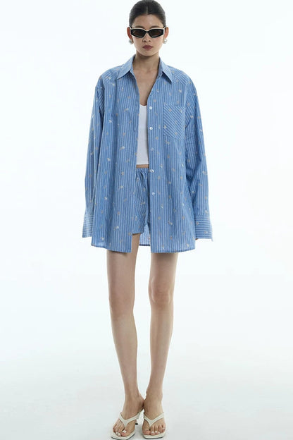Starburst Cotton-Linen Two-Piece Set-Up
