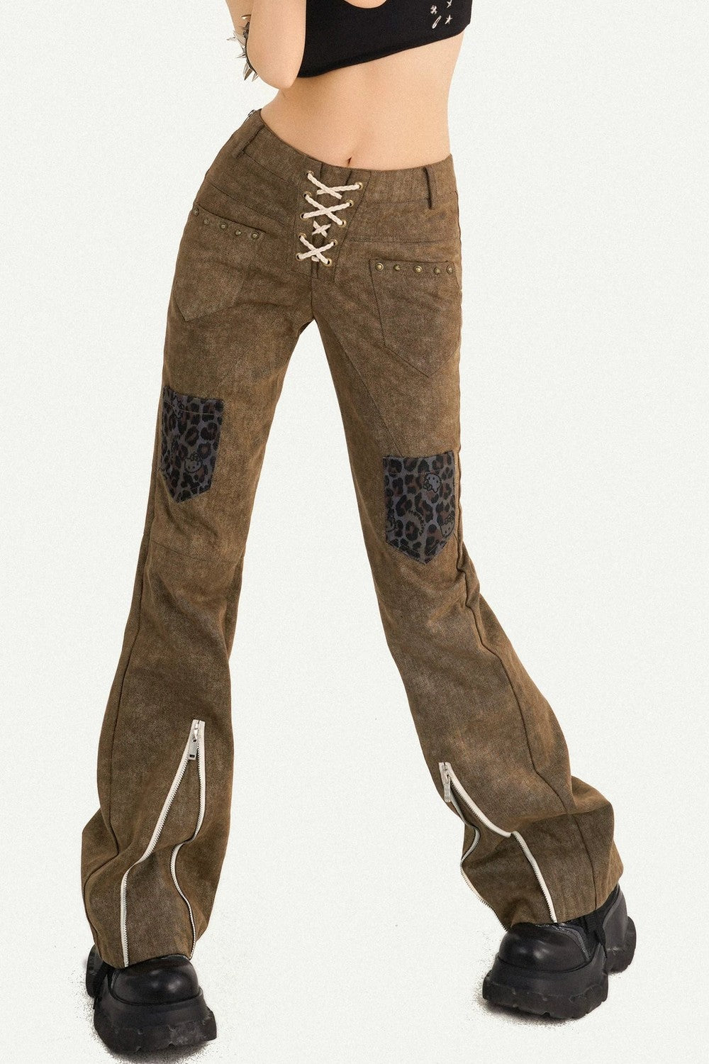 Punk High Waist Zipper Pants