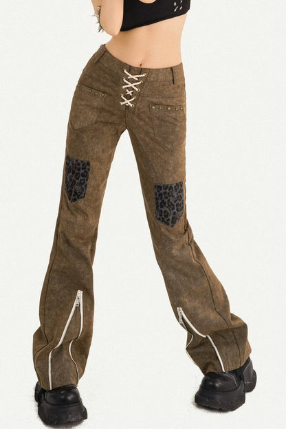 Punk High Waist Zipper Pants