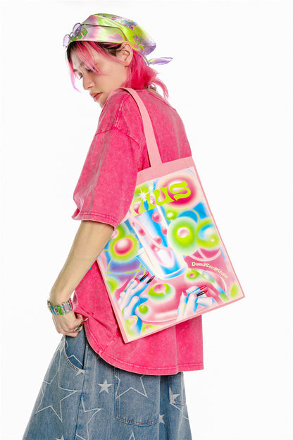 Colorful Canvas Shoulder Tote
