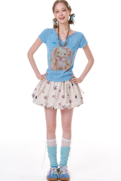 Heart Rabbit Polka Dot Skirt