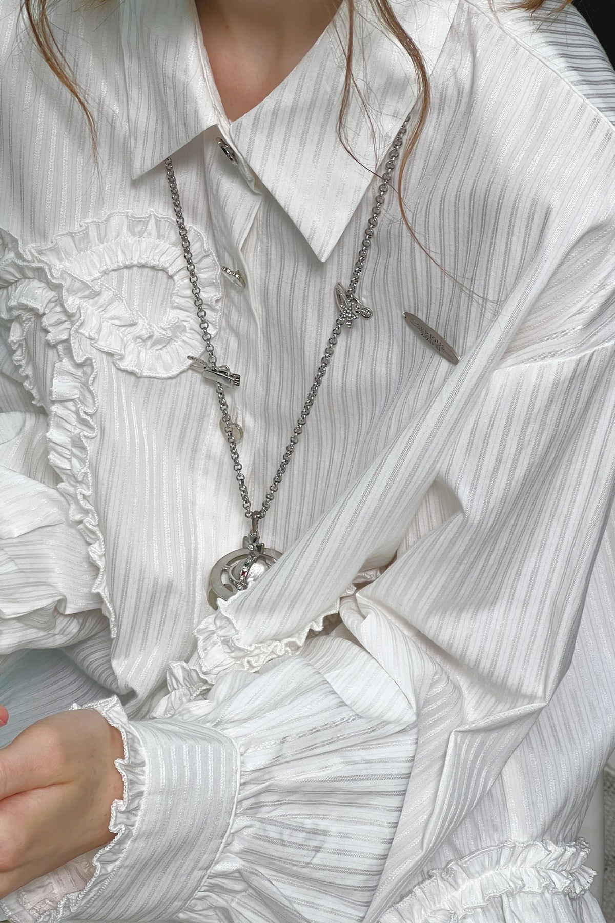 Lace Hem Bow Shirt